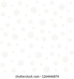 Pappy sweet paws pattern, animal foot vector background illustration