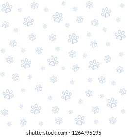 Pappy sweet paws pattern, animal foot vector background illustration