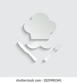 papre cook hat chef icon. food sign restaurant icon vector