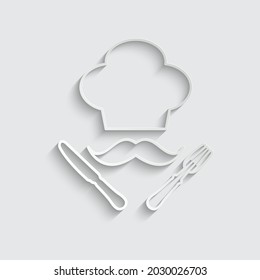 icono del cocinero del sombrero de la casa de la casa. vector de icono del restaurante de signos alimentarios