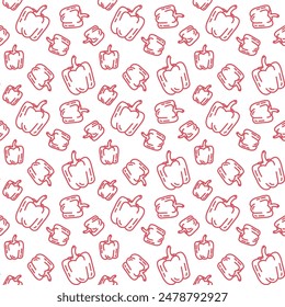 Paprica line icons seamless pattern