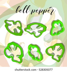 Paprika or bell pepper on a background. Vector.