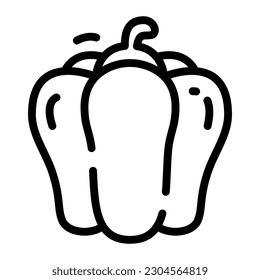 Símbolo del logotipo de la línea simple de Pepper bell Paprika