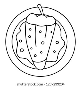Paprika cheese icon. Outline paprika cheese vector icon for web design isolated on white background