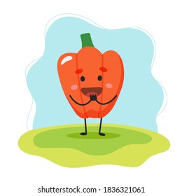 Paprika cute character, vector illustration for kids in cartoon style