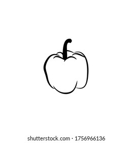 Icono de diseño plano de Paprika. Pimienta roja. Pimienta verde. Símbolo de silueta vectorial