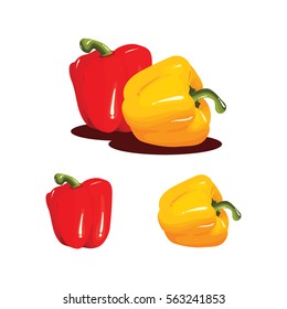 Paprika Fruit Fresh Realistic Vector Illustration