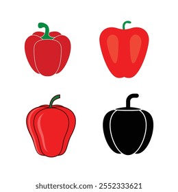 paprika fruit icon illustration design