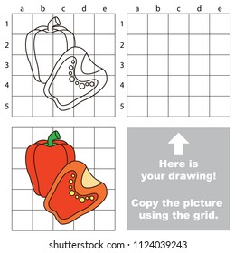 Paprika half, the educational game with simple game level. Copy the picture.