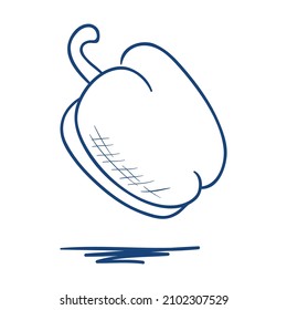 Paprika. Ilustración vectorial dibujada por mano