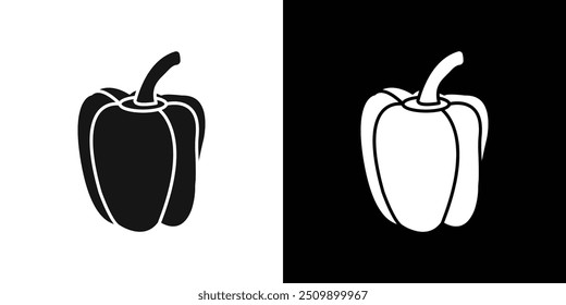 Paprika icon Black line art vector logo set