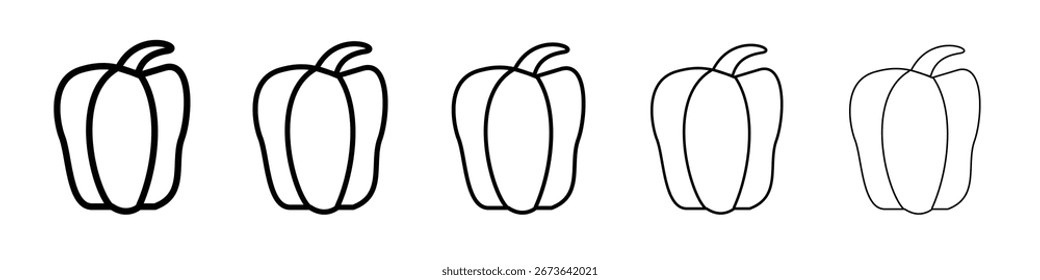 Ícone de paprica ilustração plana definir logotipo