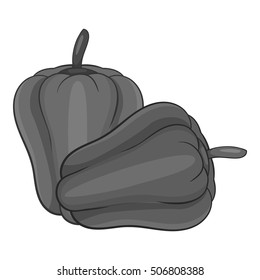 Paprika icon. Gray monochrome illustration of paprica vector icon for web design