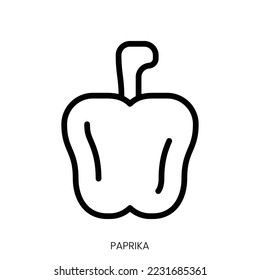 paprika icon. Line Art Style Design Isolated On White Background