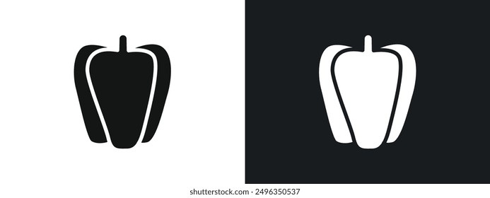 Paprika icon linear graphics set vector in black