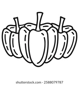 paprika icon with outline style