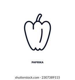 Paprika-Symbol. Dünne Paprika-Ikone aus der Gemüse- und Obstsammlung. Rahmenvektor einzeln auf weißem Hintergrund. Bearbeitbare Paprika-Symbole können im Web und mobil verwendet werden