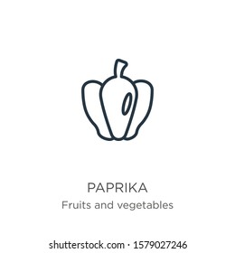 Paprika icon. Thin linear paprika outline icon isolated on white background from fruits and vegetables collection. Line vector sign, symbol for web and mobile