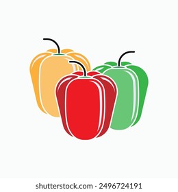Paprika Icon. Vegetable, Bell Pepper. Spice Symbol  - Vector.