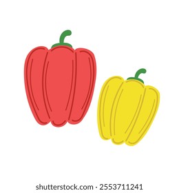 Paprika isolated vector. Cartoon paprika illustration on White Background. 