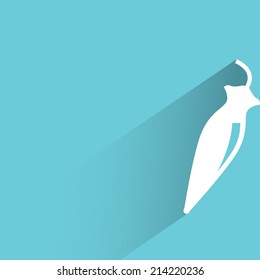 paprika on blue background
