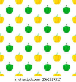 paprika pattern background. seamless pattern bell pepper. paprika flat illustration background. bell pepper pattern Background.