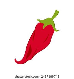 caricatura de pimiento de pimentón. boceto de comida, cayena mexicana, jalapeño vegetal pimiento de pimentón chile signo. símbolo aislado Ilustración vectorial