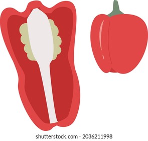 Paprika pepper illustration red vegetables cute simple