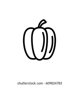 paprika pepper vegetable icon line black on white