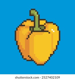 
Paprika pixel art, vector illustration on isolated background.