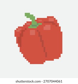 Paprika pixel art, Ilustración vectorial sobre fondo aislado.