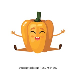 Paprika con una cara sonriente sobre un fondo blanco.