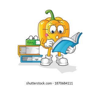 paprika studying mascot. cartoon vector