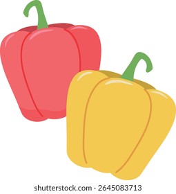 Ilustración vectorial de verduras de verano de pimentón