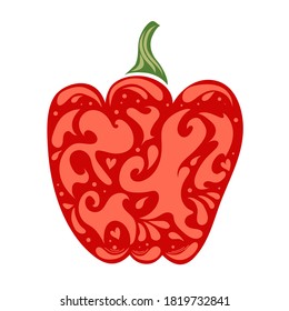 Paprika - vector decorative abstract pepper illustration