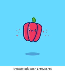 Ilustración del icono del vector Paprika. Verdura. Estilo de caricatura plano adecuado para la página de aterrizaje web, pancarta, adhesivo, fondo