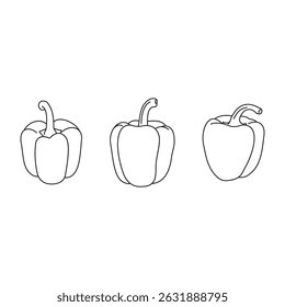 Paprika vector illustration, black and white outline illustration 