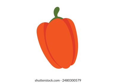 Paprika Vegetable Flat Sticker Design
