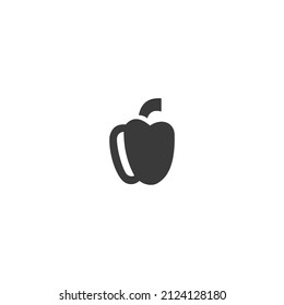 Paprika Vegetable Icon Black and White Vector Graphic