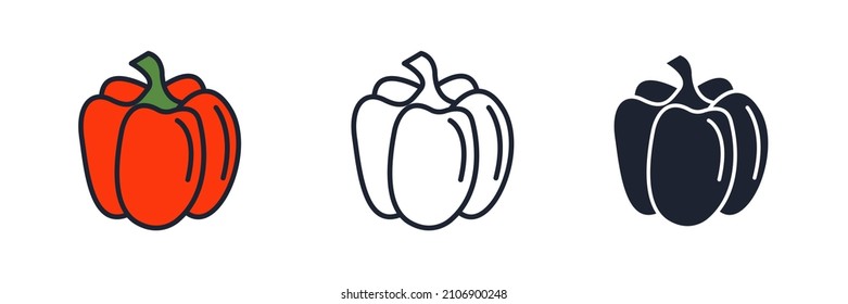paprika vegetable icon symbol template for graphic and web design collection logo vector illustration