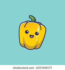 Paprika vegetable smiling face mascot cartoon illustration