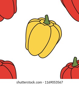 Paprika vegetables seamless  wallpaper vector illustration design
