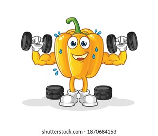 paprika weight training illustration. character vector