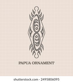 Papua culture  tradition. Papua traditional house. Papua Ornament. Isolated Papua vector hand drawn illustration.