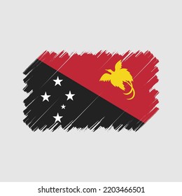 Papua Flag Brush Strokes Painted