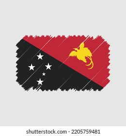 Papua Flag Brush Strokes Painted