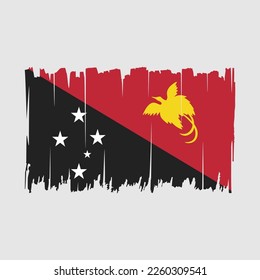 Papua Flag Brush Strokes Vector