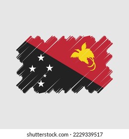 Papua Flag Brush Vector Illustration