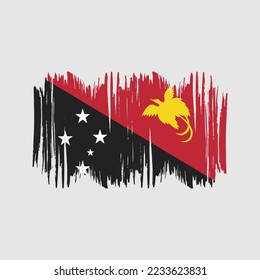 Ilustración del vector de pincel de bandera de Papúa
