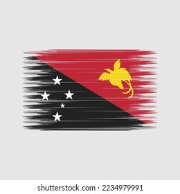 Papua Flag Brush Vector Illustration